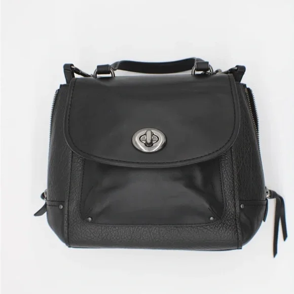 ๐ฃ COACH Faye ๐ฃ Mixed Materials Backpack in Black. - Picture 2 of 16